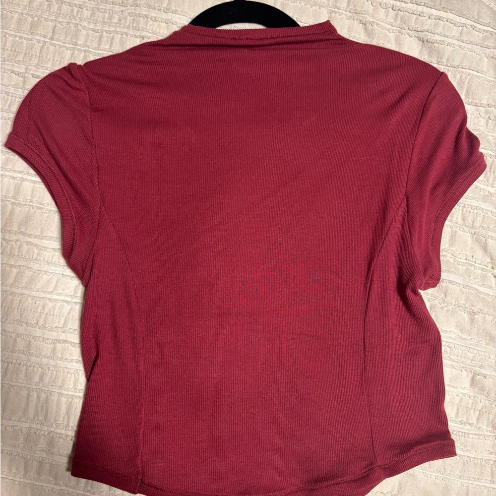 Oner Active Burnt Cherry Rib Mock Neck Mellow Sof… - image 4